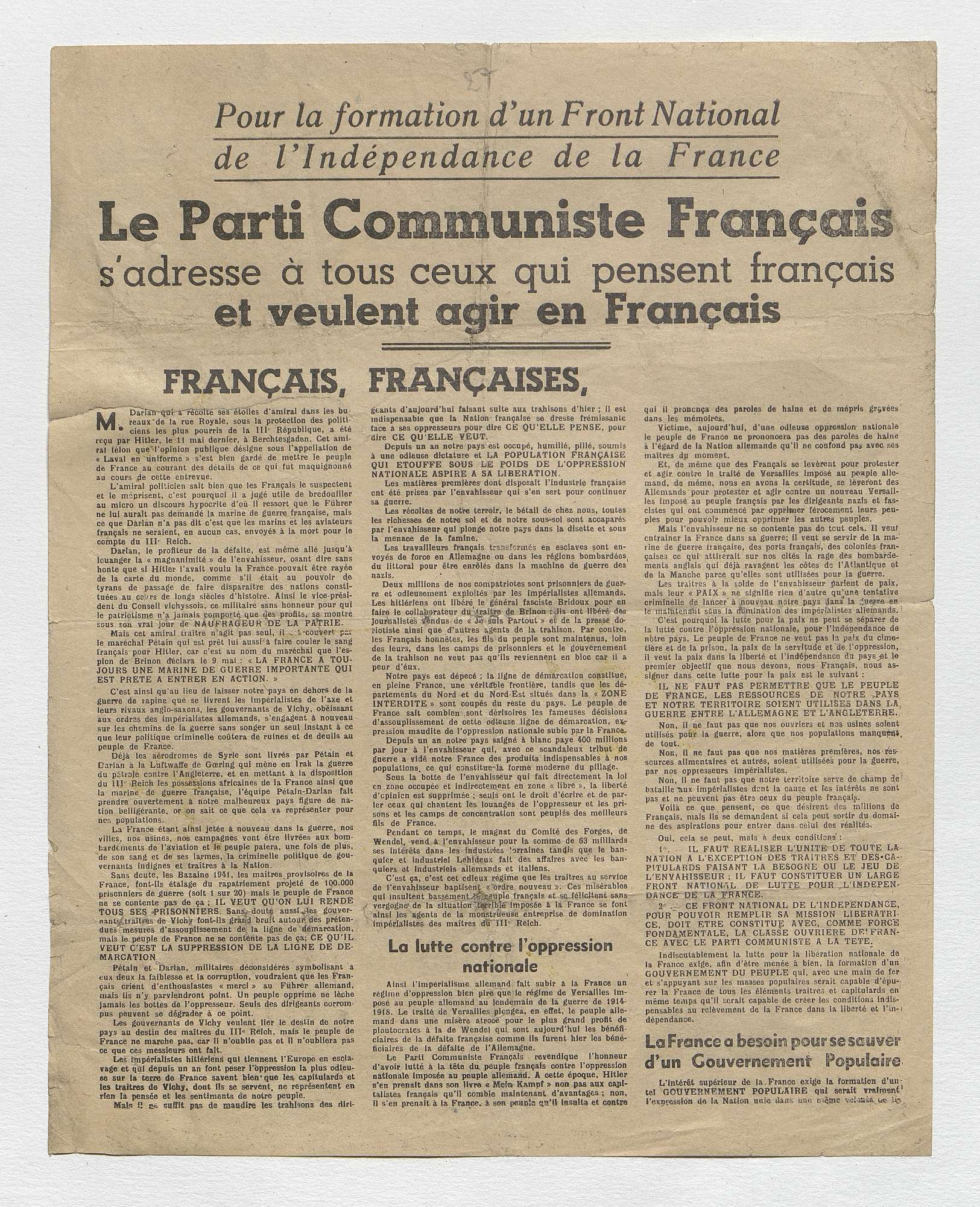 <span style="float: left; font-size: 26px; font-weight: bold; color: black;">3</span> Manifestations anti-hitlériennes et répression 53 fran 0020 04341 l medium MRJ MOI