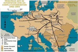 <span style="float: left; font-size: 26px; font-weight: bold; color: black;">2</span> Accélération de la déportation. Armée nazie en déroute 21 s10.pa2 .016 wa cartefr deport.vs camp exte42 44 MRJ MOI