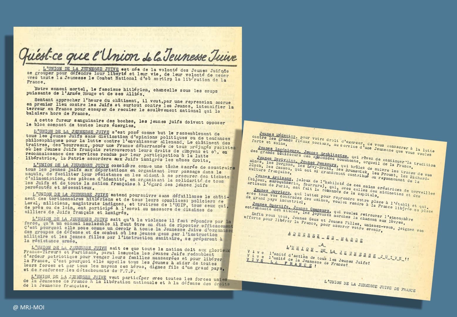 <span style="float: left; font-size: 26px; font-weight: bold; color: black;">1</span> Regroupement de la Résistance juive communiste 71 s11.pa1 .016 ujj 1943 p1 2.mg MRJ MOI