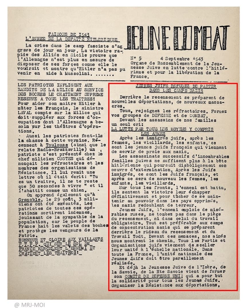 <span style="float: left; font-size: 26px; font-weight: bold; color: black;">3</span> Résistance à visages multiples 34 s11.pa3 .006 jeune combat 4sept194 mg MRJ MOI