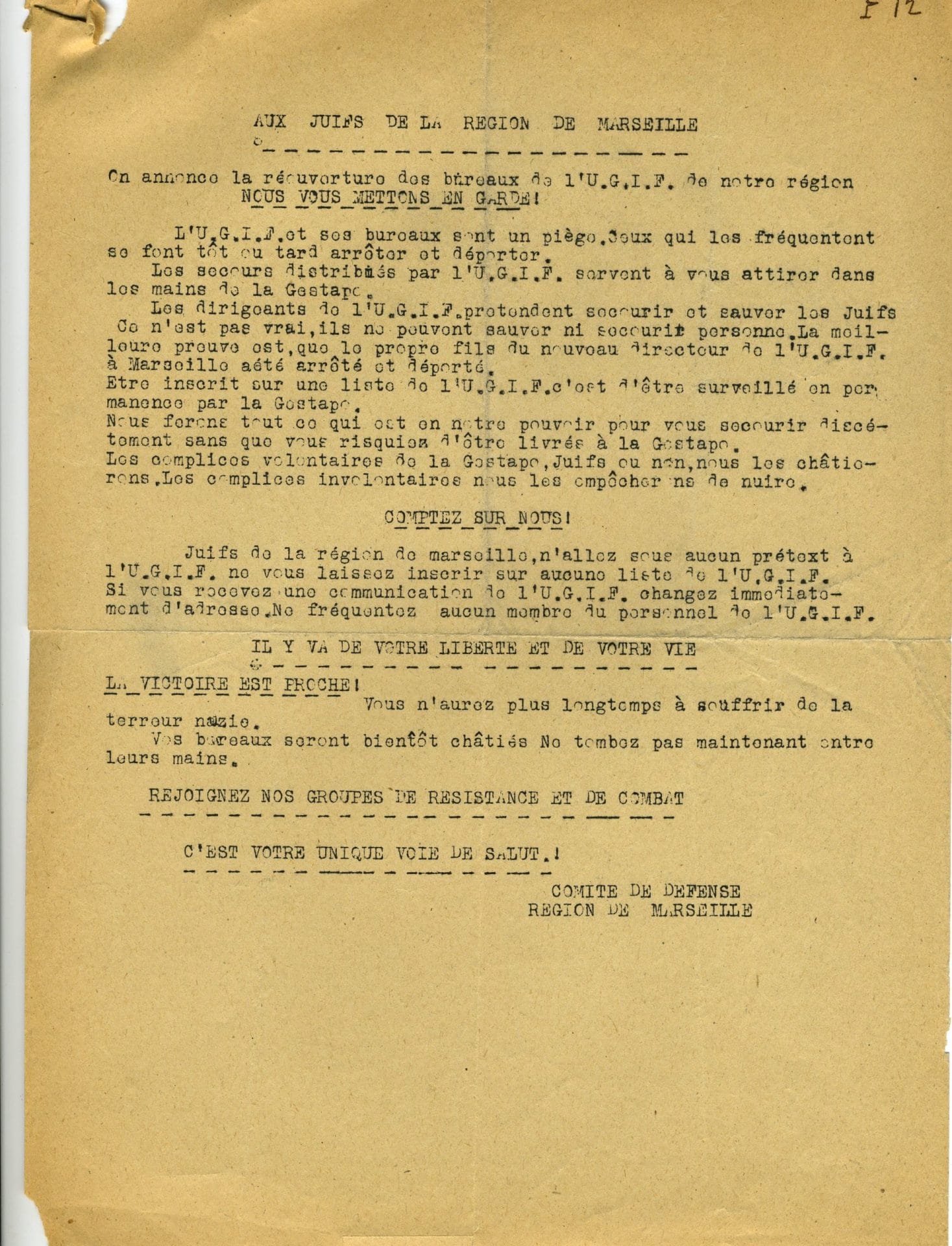<span style="float: left; font-size: 26px; font-weight: bold; color: black;">3</span> Résistance à visages multiples 51 s11.pa3 .011 tract contre ugif scaled MRJ MOI