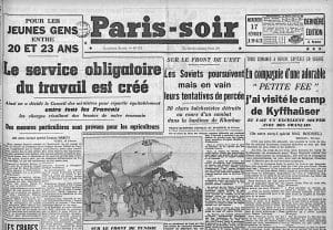 <span style="float: left; font-size: 26px; font-weight: bold; color: black;">1</span> Service du travail obligatoire et propagande 11 s12.pa1 .001 paris soirext 17fev43 MRJ MOI