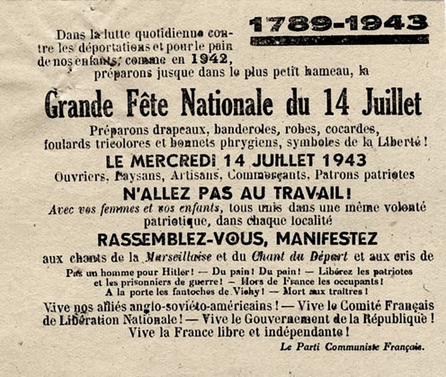 <span style="float: left; font-size: 26px; font-weight: bold; color: black;">1</span> Service du travail obligatoire et propagande 30 s12.pa1 .011 tract 14 juil1943 MRJ MOI