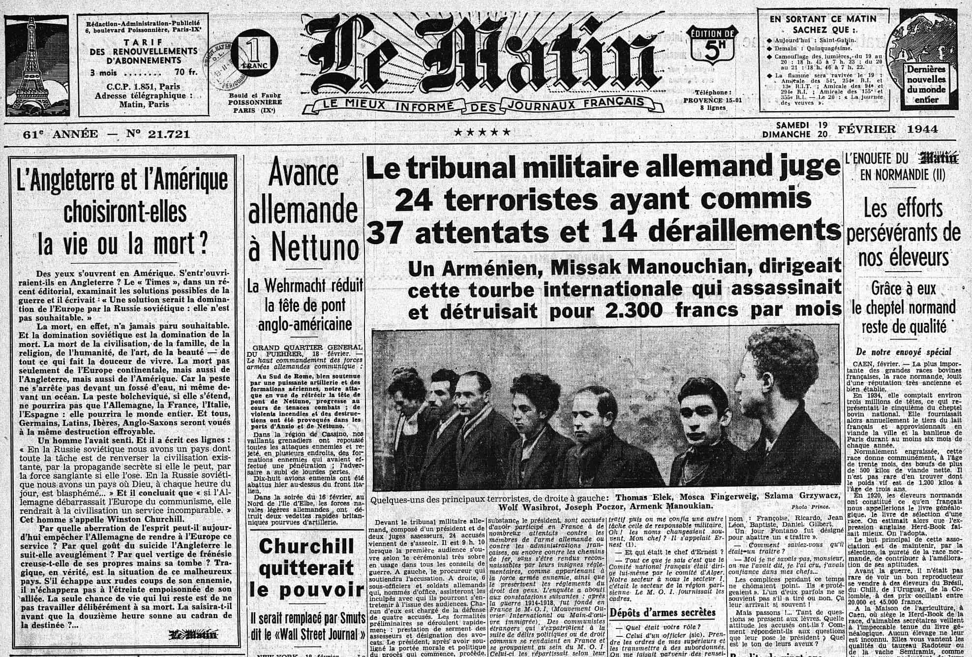 <span style="float: left; font-size: 26px; font-weight: bold; color: black;">2</span> Démantèlement de la section juive de la M.O.I. 48 s12.pa2 .014 le matin 20fev1944 MRJ MOI