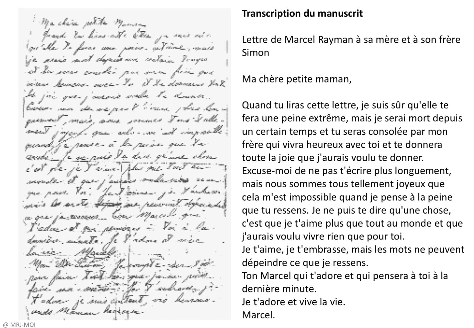 <span style="float: left; font-size: 26px; font-weight: bold; color: black;">2</span> Démantèlement de la section juive de la M.O.I. 53 s12.pa2 .020 lettre marcel rayman mg MRJ MOI