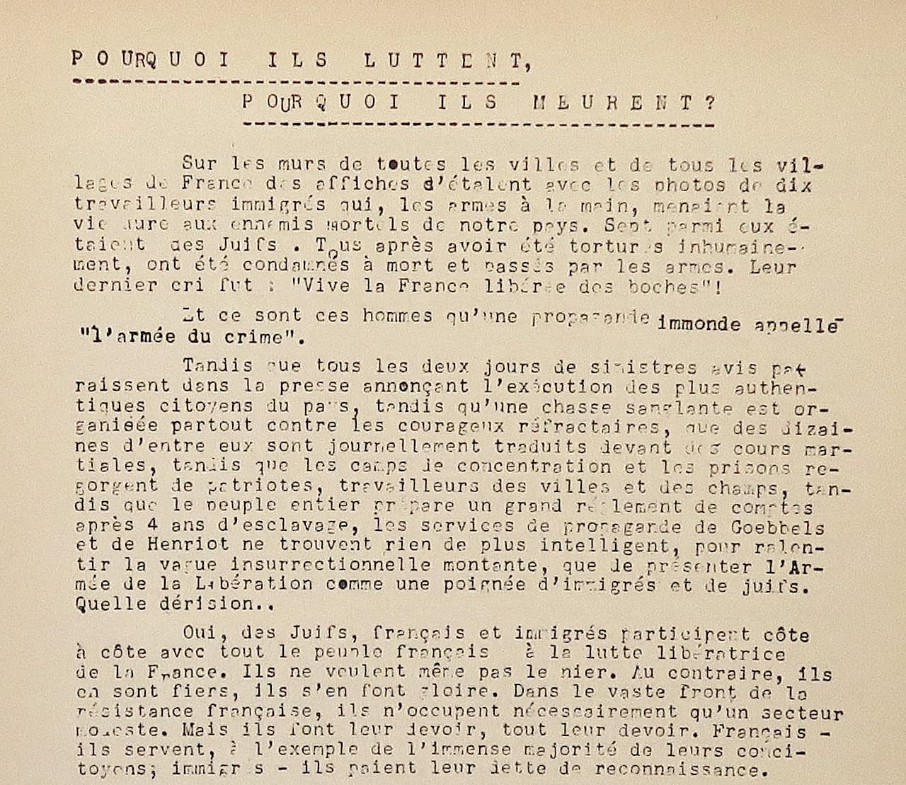 <span style="float: left; font-size: 26px; font-weight: bold; color: black;">2</span> Démantèlement de la section juive de la M.O.I. 75 s12.pa2 .022 pourquoi luttent ujre mars 1944 MRJ MOI