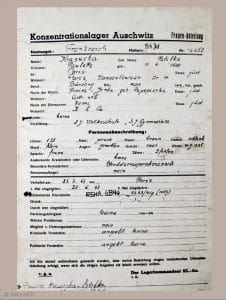 <span style="float: left; font-size: 26px; font-weight: bold; color: black;">3</span> Répression et déportation 17 s12.pa3 .013 fiche auschwitz p.slzlifka mg MRJ MOI