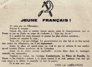 <span style="float: left; font-size: 26px; font-weight: bold; color: black;">1</span> Contre le nazisme et Vichy : convergence des forces 30 s13.pa1 .006 tract pcf sto sept43 MRJ MOI