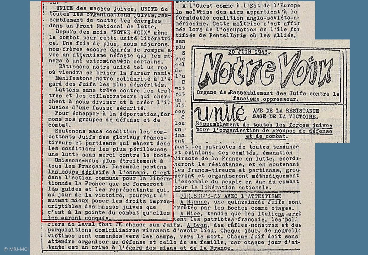 <span style="float: left; font-size: 26px; font-weight: bold; color: black;">2</span> Fédération des mouvements juifs 26 MRJ MOI