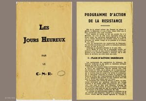 <span style="float: left; font-size: 26px; font-weight: bold; color: black;">3</span> Programme du Conseil National de la Résistance et combats sur le terrain 6 s13.pa3 .003 jours heureux1 mg MRJ MOI