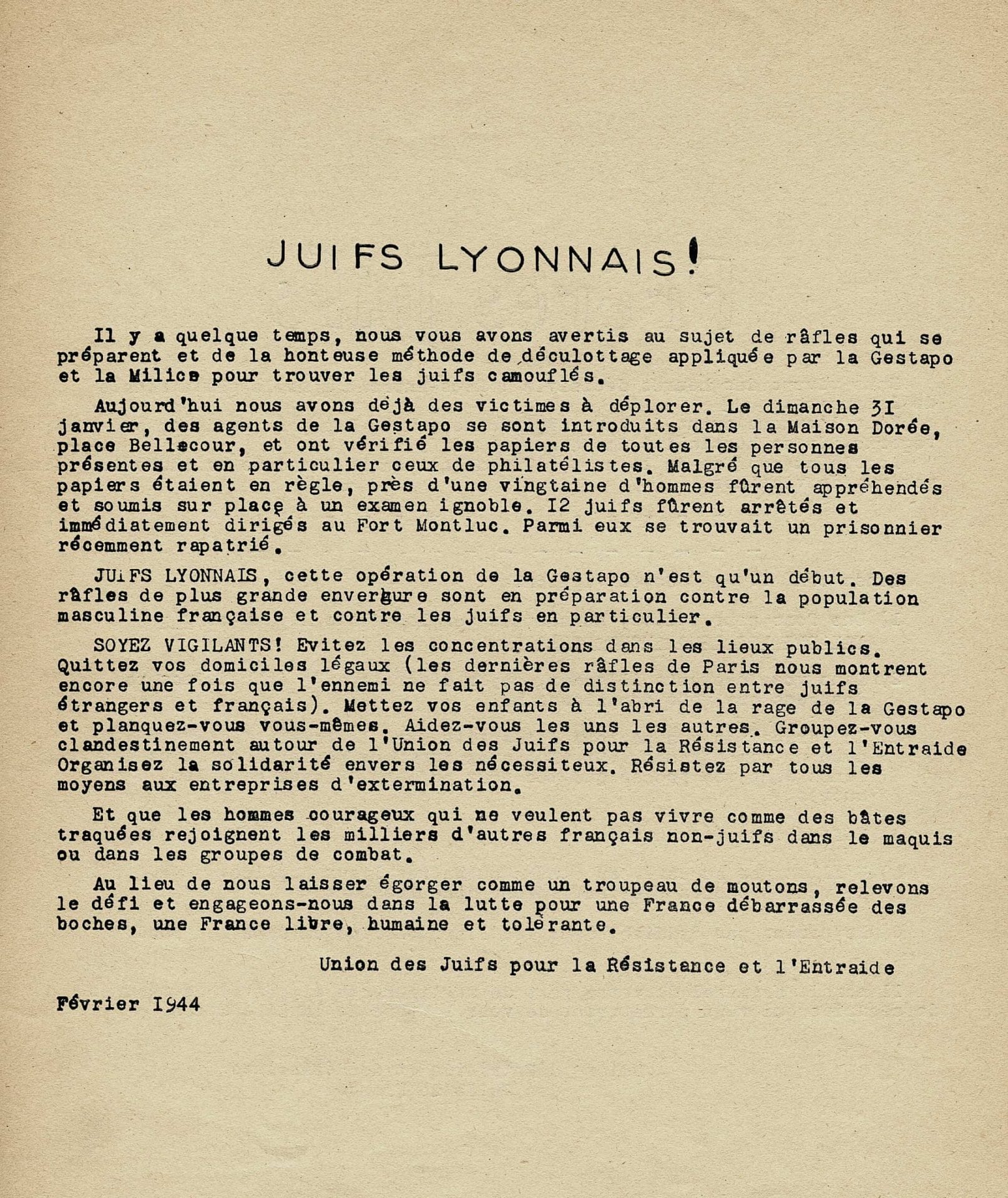 <span style="float: left; font-size: 26px; font-weight: bold; color: black;">3</span> Programme du Conseil National de la Résistance et combats sur le terrain 26 s13.pa3 .012 tract ujre lyon 1 scaled MRJ MOI