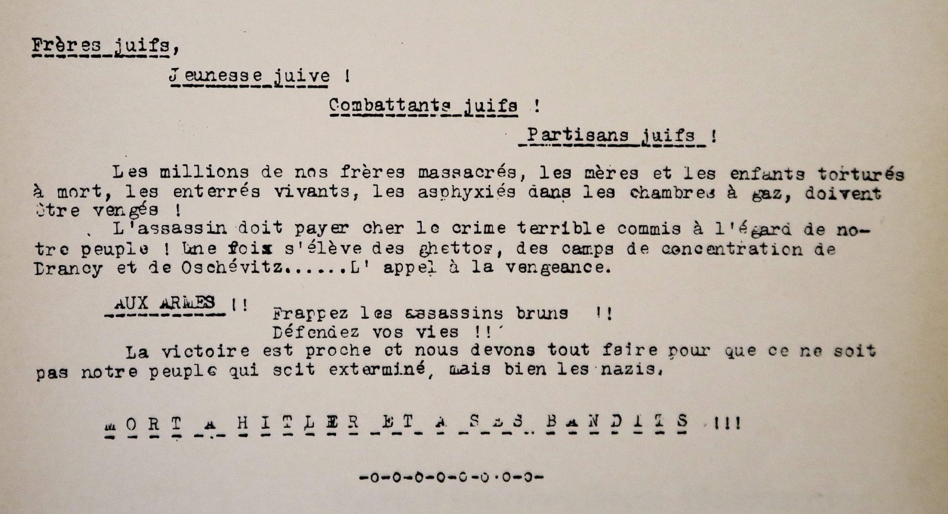 <span style="float: left; font-size: 26px; font-weight: bold; color: black;">3</span> Programme du Conseil National de la Résistance et combats sur le terrain 32 s13.pa3 .017 tract freres juifs avr44 scaled MRJ MOI