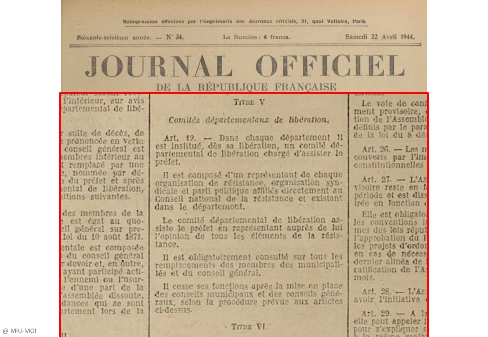 <span style="float: left; font-size: 26px; font-weight: bold; color: black;">1</span> Vers l’insurrection nationale 40 s14.pa1 .004 jorfa cdl mg MRJ MOI