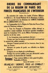 <span style="float: left; font-size: 26px; font-weight: bold; color: black;">4</span> Insurrections populaires. Engagement des jeunes Juifs 11 s14.pa4 .001 appel rol tanguy 17 aout44 MRJ MOI
