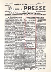 <span style="float: left; font-size: 26px; font-weight: bold; color: black;">4</span> Insurrections populaires. Engagement des jeunes Juifs 13 s14.pa4 .021 notre voix 6 sept44.mg MRJ MOI