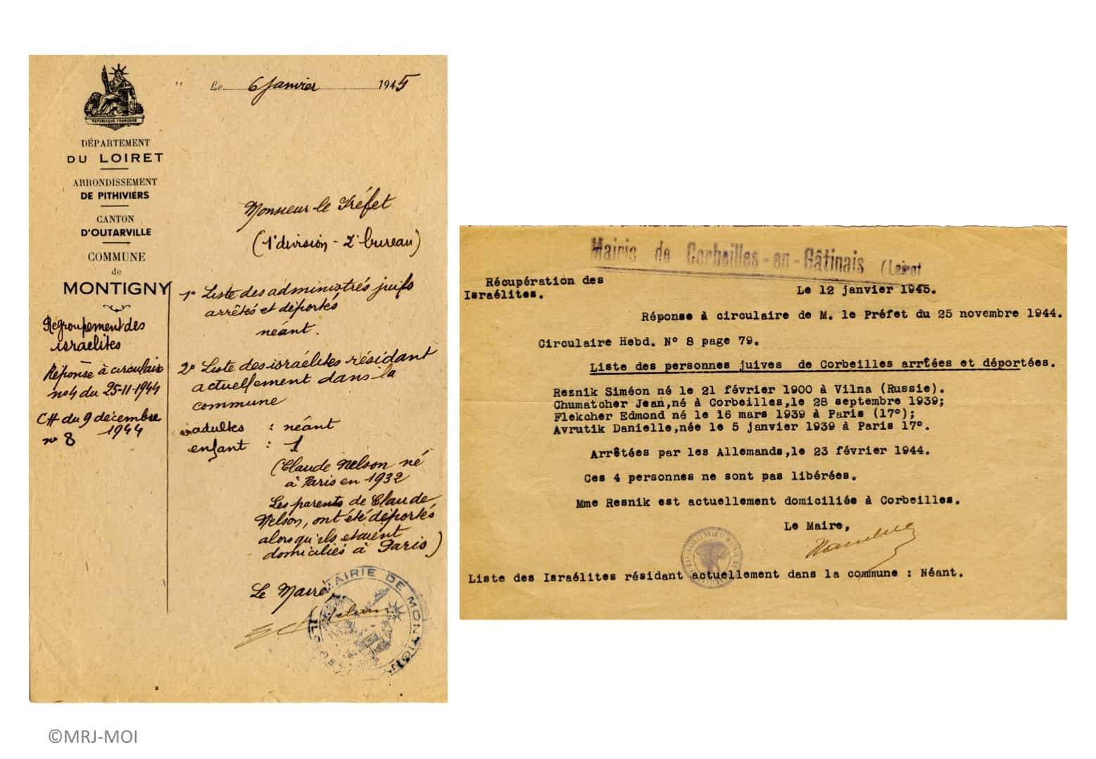 <span style="float: left; font-size: 26px; font-weight: bold; color: black;">2</span> Création de la Commission Centrale de l’Enfance (CCE) 50 s15.pa2 .002 disparitions juifs cercil1945 mg MRJ MOI