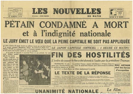 <span style="float: left; font-size: 26px; font-weight: bold; color: black;">2</span> Création de la Commission Centrale de l’Enfance (CCE) 59 s15.pa2 .012 proces petain nouvelles aout 1945 MRJ MOI