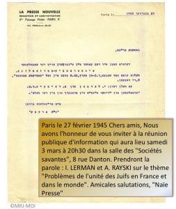 <span style="float: left; font-size: 26px; font-weight: bold; color: black;">2</span> Création de la Commission Centrale de l’Enfance (CCE) 8 s15.pa2 .015 naie presse 27fev45 mg MRJ MOI