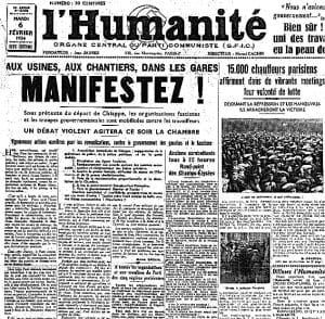 <span style="float: left; font-size: 26px; font-weight: bold; color: black;">1</span> Un front uni contre deux dangers communs 3 s2.pa1 .001 humanite 6fev1934 0 MRJ MOI