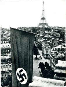 <span style="float: left; font-size: 26px; font-weight: bold; color: black;">2</span> De la collaboration à l’antisémitisme d'État 14 s3.pa2 .005 drapeau nazi paris MRJ MOI