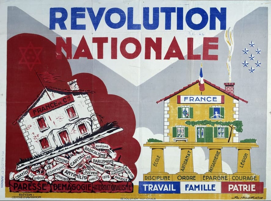 <span style="float: left; font-size: 26px; font-weight: bold; color: black;">2</span> De la collaboration à l’antisémitisme d'État 49 s3.pa2 .013 trilogie revolution nationale MRJ MOI