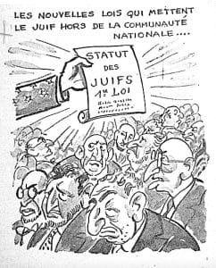 <span style="float: left; font-size: 26px; font-weight: bold; color: black;">1</span> Premier statut des Juifs 18 s4.pa1 .004 caricature1 statut juifs MRJ MOI
