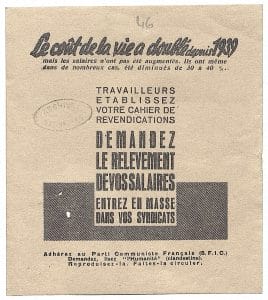 <span style="float: left; font-size: 26px; font-weight: bold; color: black;">1</span> Premier statut des Juifs 20 s4.pa1 .013 tract cout vie pcf MRJ MOI