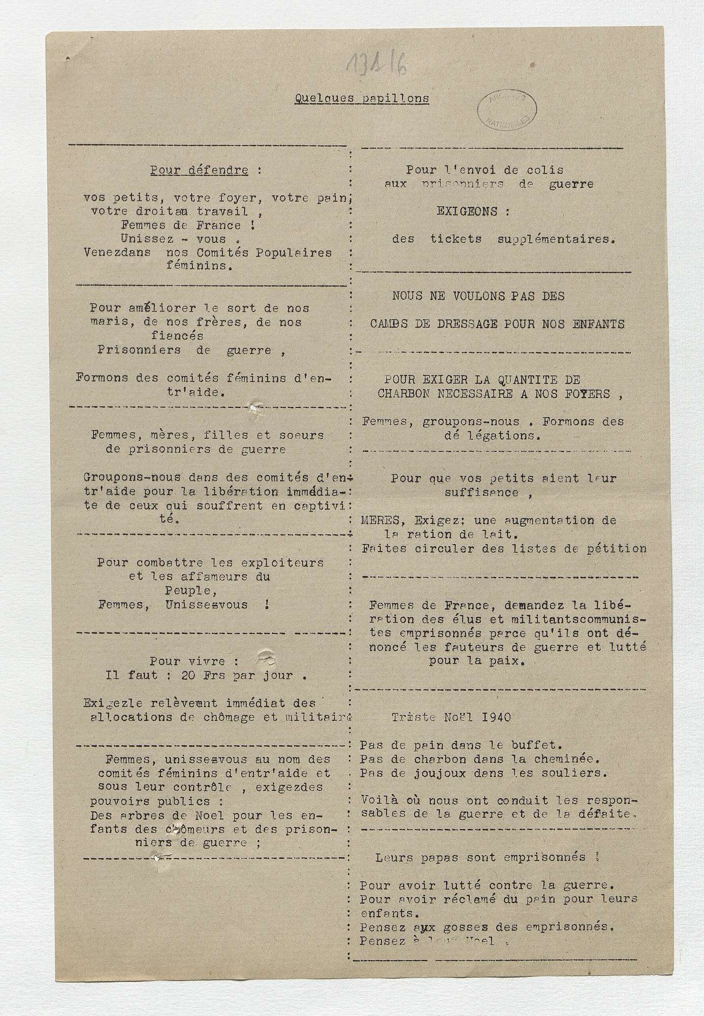 <span style="float: left; font-size: 26px; font-weight: bold; color: black;">2</span> Prémices de la Résistance, l’Organisation Spéciale (OS) 21 s4.pa2 .006 papillons comite feminin MRJ MOI