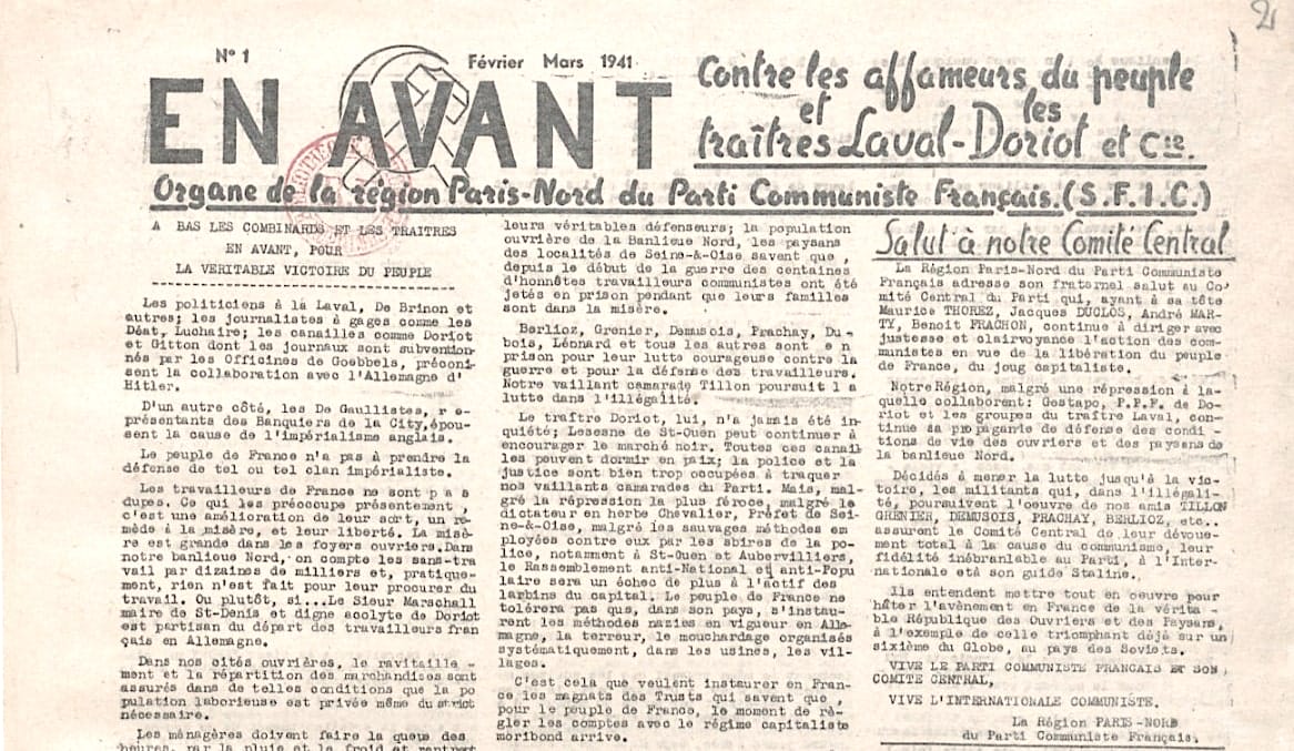 <span style="float: left; font-size: 26px; font-weight: bold; color: black;">2</span> Prémices de la Résistance, l’Organisation Spéciale (OS) 16 s4.pa2 .009 en avant fevrier mars 1941 MRJ MOI