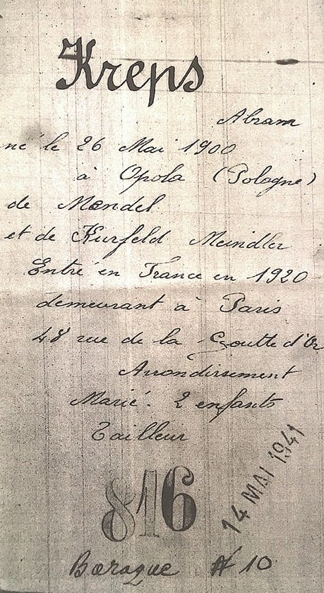 <span style="float: left; font-size: 26px; font-weight: bold; color: black;">3</span> Camps d’internement et premières rafles 47 s4.pa3 .007 kreps2 MRJ MOI
