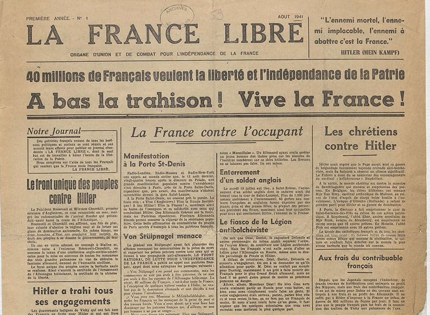 <span style="float: left; font-size: 26px; font-weight: bold; color: black;">3</span> Manifestations anti-hitlériennes et répression 44 s5.pa3 .014 france libre aout1941 MRJ MOI
