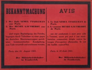 <span style="float: left; font-size: 26px; font-weight: bold; color: black;">3</span> Manifestations anti-hitlériennes et répression 8 s5.pa3 .018 avis le juif szmul tyszelman MRJ MOI