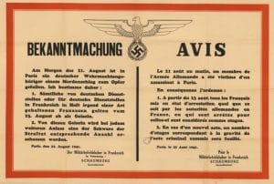 <span style="float: left; font-size: 26px; font-weight: bold; color: black;">1</span> Les attentats anti-allemands. Rafle du 11ème à Paris 9 s6.pa1 .003 affiche allemands 21aout41 MRJ MOI