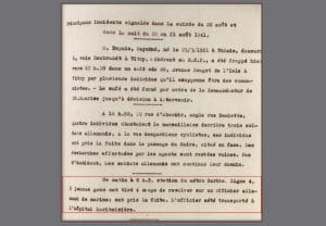 <span style="float: left; font-size: 26px; font-weight: bold; color: black;">1</span> Les attentats anti-allemands. Rafle du 11ème à Paris 14 s6.pa1 .004 rapport attentats aout41.mg MRJ MOI