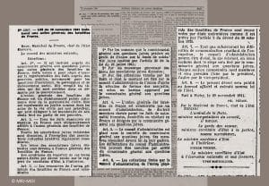 <span style="float: left; font-size: 26px; font-weight: bold; color: black;">1</span> Arsenal juridique anti-juif. Réaction de la M.O.I. 34 s7.pa1 .017 jo ugif loi 29nov1941 mg min MRJ MOI