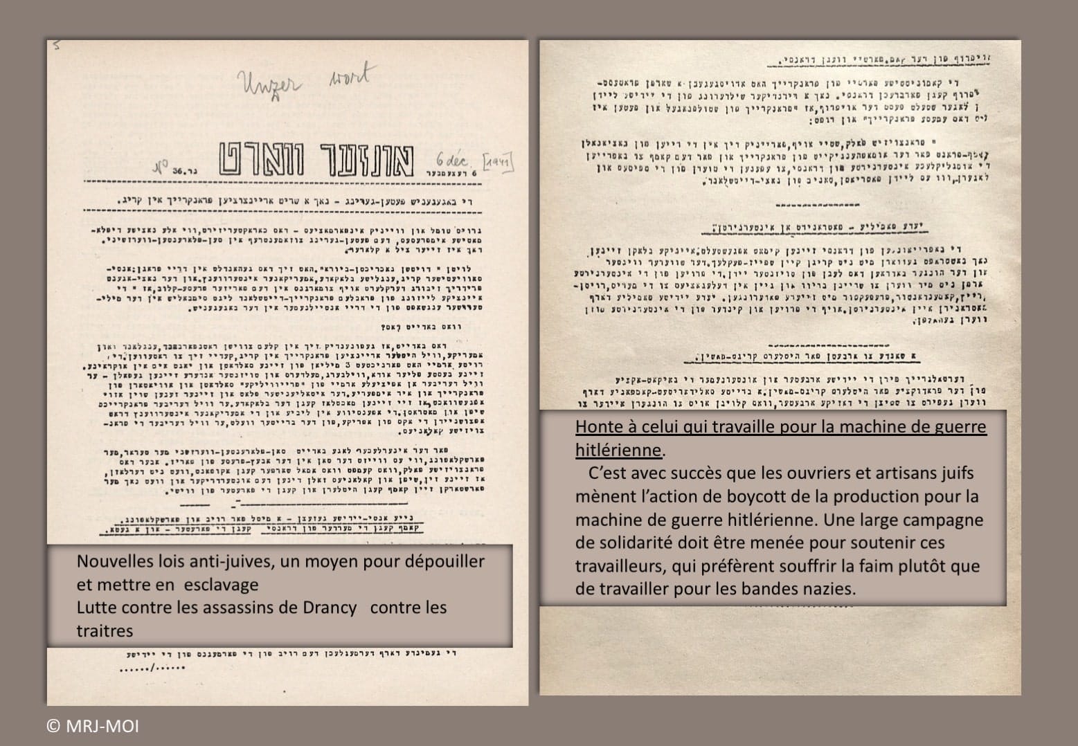 <span style="float: left; font-size: 26px; font-weight: bold; color: black;">2</span> Nouveau palier dans la politique de terreur 51 s7.pa2 .007 unzer wort 6dec1941 mg min MRJ MOI