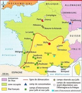 <span style="float: left; font-size: 26px; font-weight: bold; color: black;">2</span> Nouveau palier dans la politique de terreur 21 s7.pa2 .012 carte camps internement sud 1941 min MRJ MOI