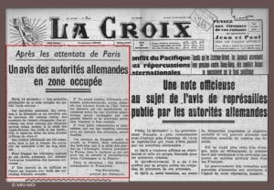 <span style="float: left; font-size: 26px; font-weight: bold; color: black;">2</span> Nouveau palier dans la politique de terreur 13 s7.pa2 .021 la croix 16dec 1941.mg min MRJ MOI