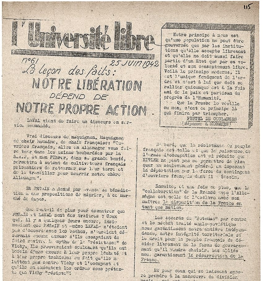 <span style="float: left; font-size: 26px; font-weight: bold; color: black;">1</span> Une action concertée 55 s9.pa1 .006 universite libre ext 25juin42 min MRJ MOI