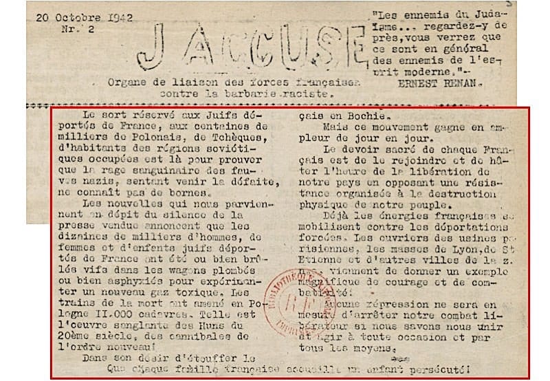 <span style="float: left; font-size: 26px; font-weight: bold; color: black;">1</span> Une action concertée 56 s9.pa1 .010 j accuse ext 20oct 1942 mg min MRJ MOI